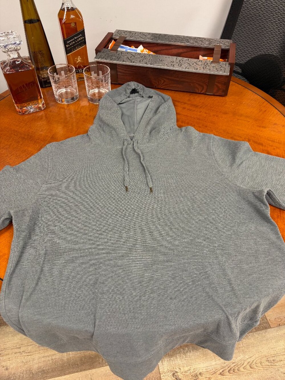 Billy Reid Men's Hoodie + Gray + Large